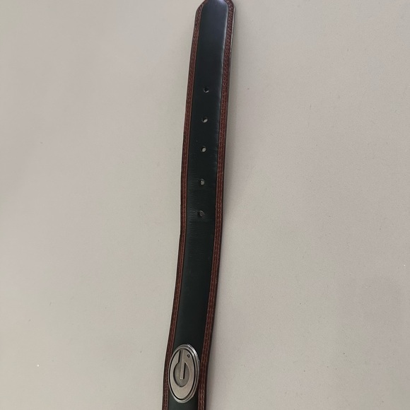 Black and Brown Leather Belt with Silver Conchos - Picture 6 of 7